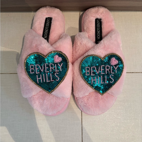 Laines London Pink Beverly Hills Slippers Size 5-6 - Picture 2 of 5